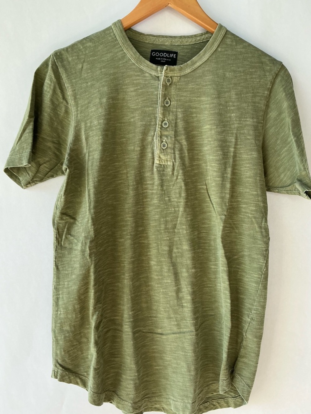 Goodlife Men's Olive Short Sleeve Henley
